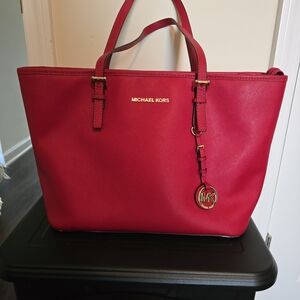 Michael Kors Red Tote Bag
